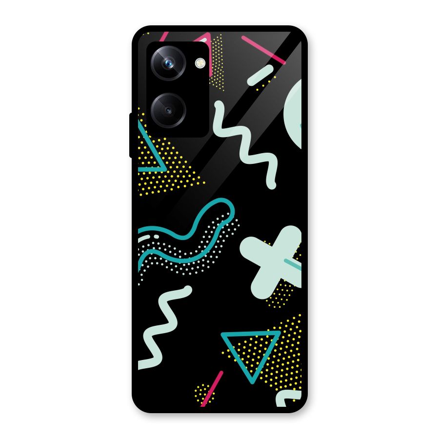 Shapes Pattern Glass Back Case for Realme 10 Pro