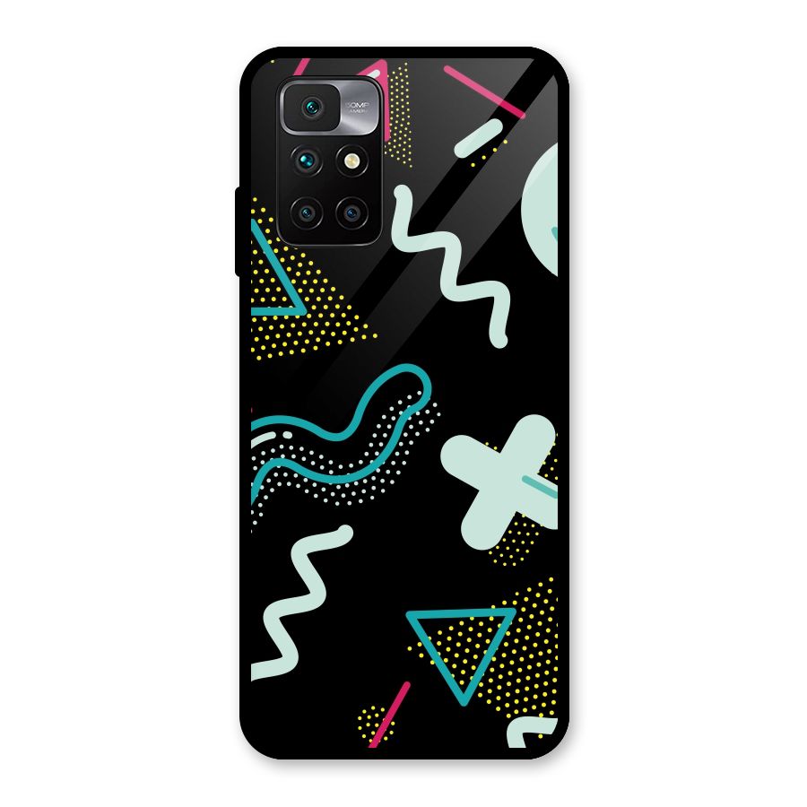 Shapes Pattern Glass Back Case for Redmi 10 Prime