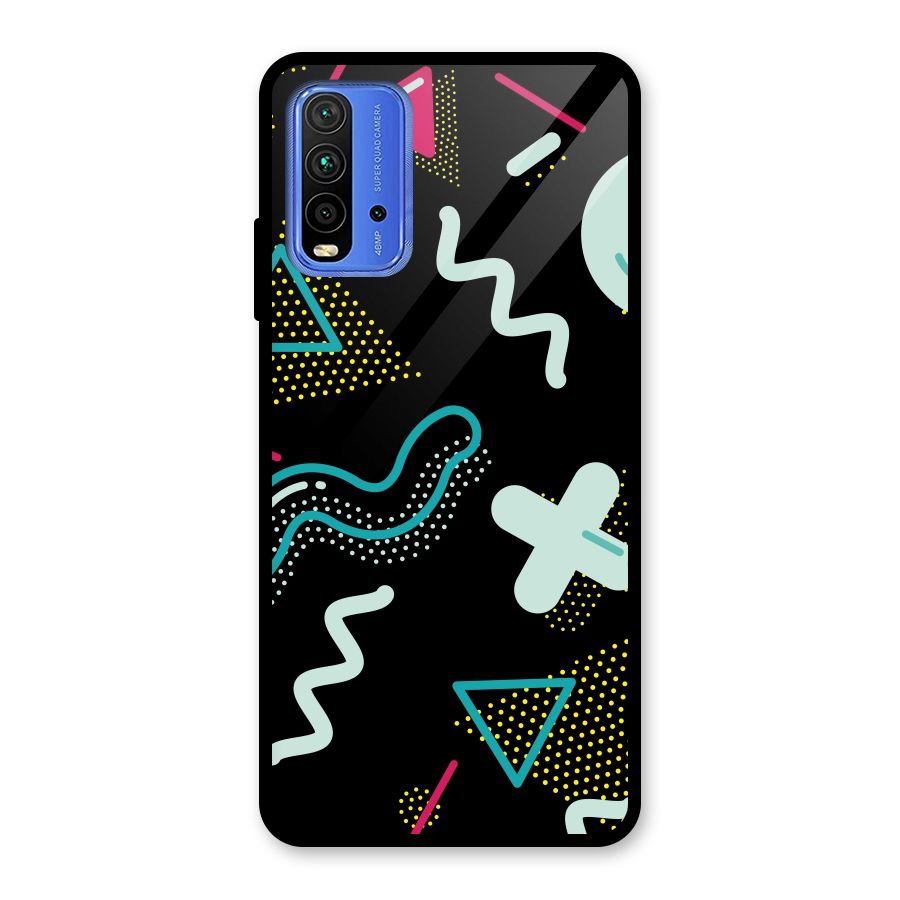 Shapes Pattern Glass Back Case for Redmi 9 Power