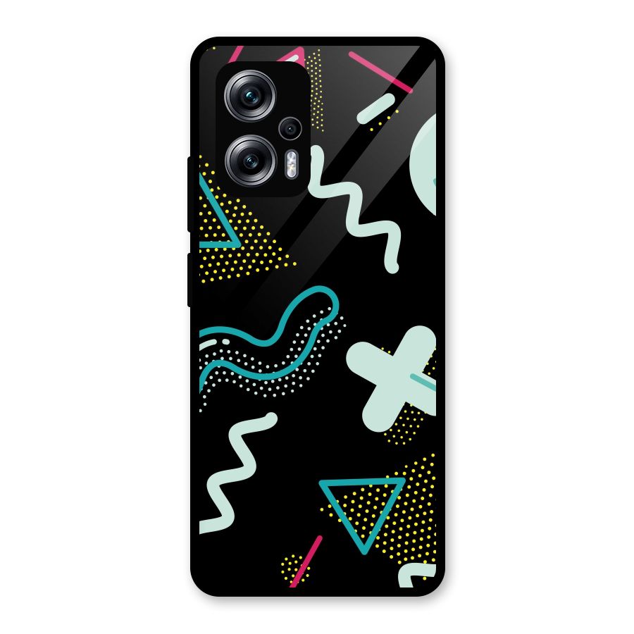 Shapes Pattern Glass Back Case for Redmi K50i