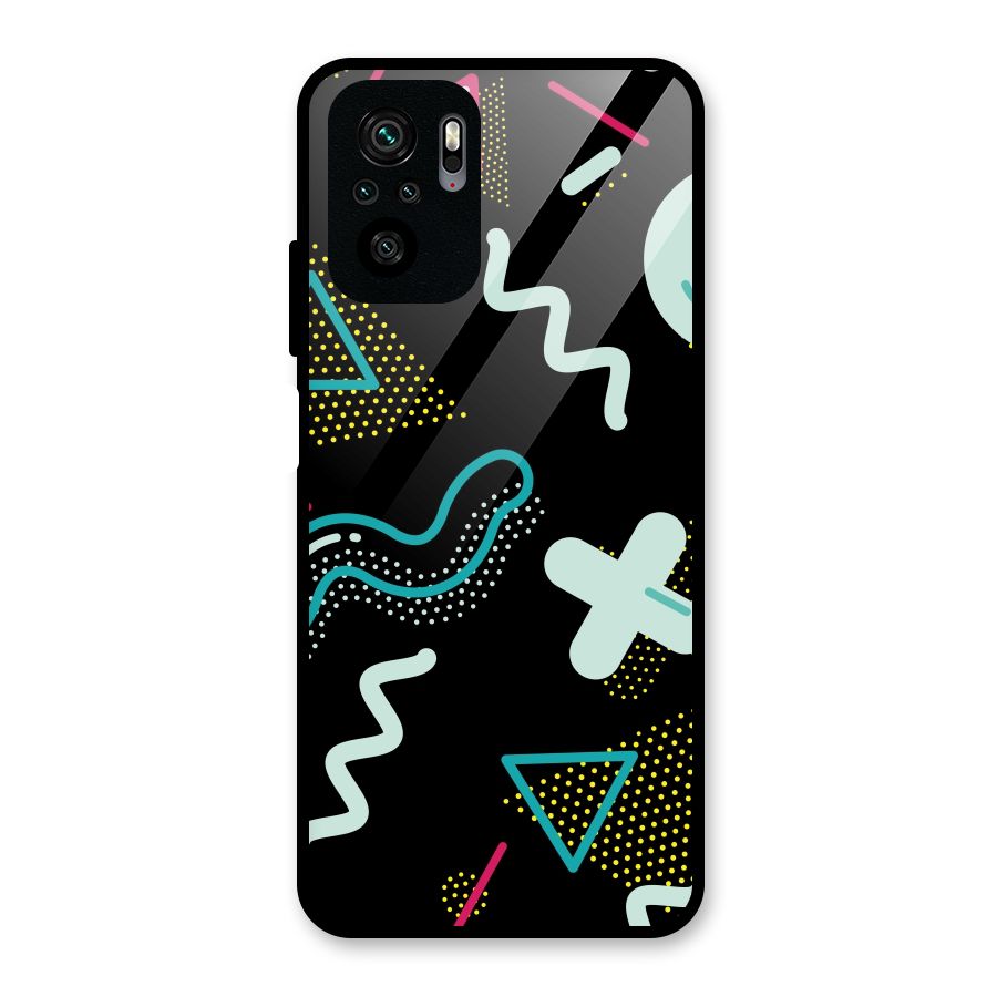 Shapes Pattern Glass Back Case for Redmi Note 11 SE