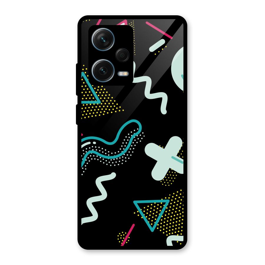 Shapes Pattern Glass Back Case for Redmi Note 12 Pro Plus 5G