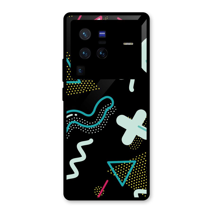 Shapes Pattern Glass Back Case for Vivo X80 Pro