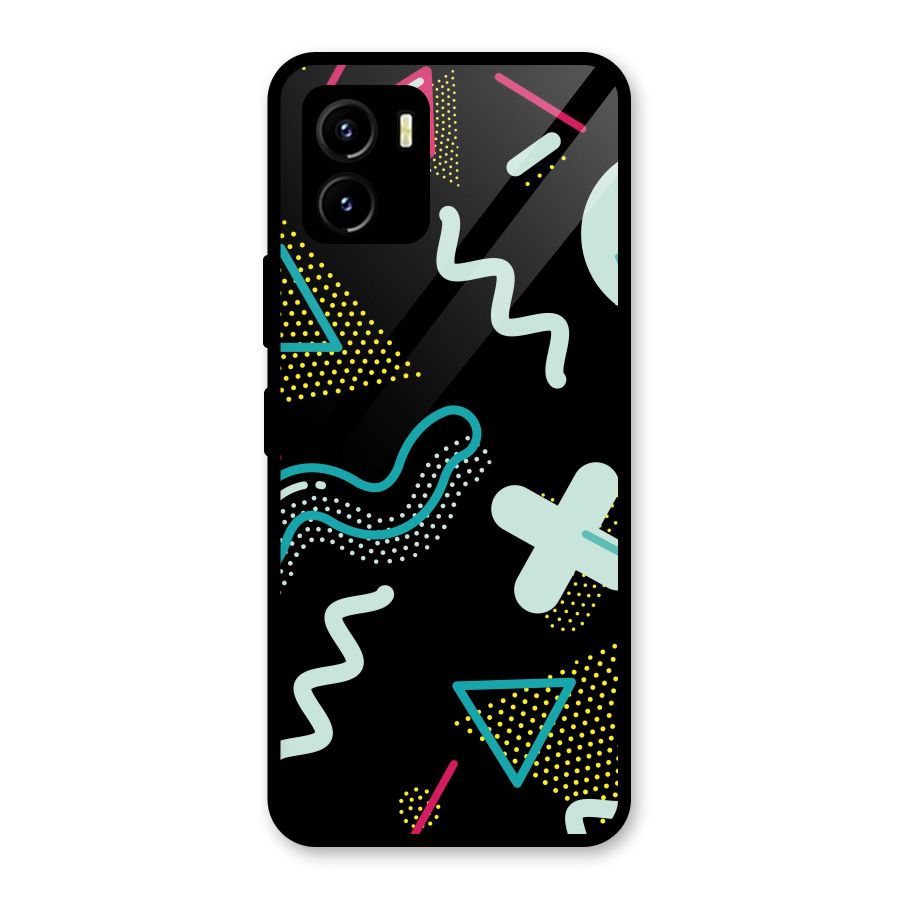 Shapes Pattern Glass Back Case for Vivo Y15s
