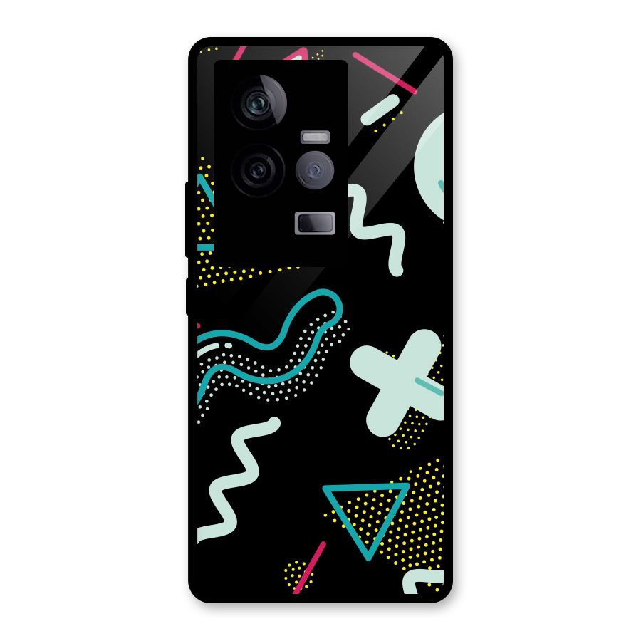 Shapes Pattern Glass Back Case for Vivo iQOO 11 5G