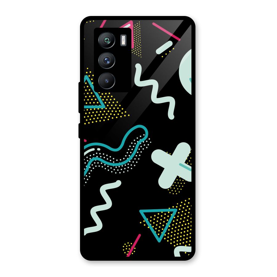 Shapes Pattern Glass Back Case for Vivo iQOO 9 SE