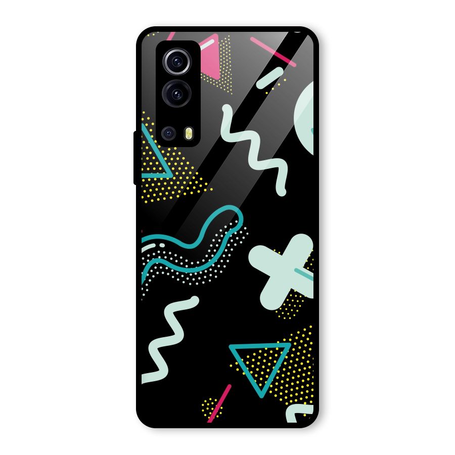 Shapes Pattern Glass Back Case for Vivo iQOO Z3