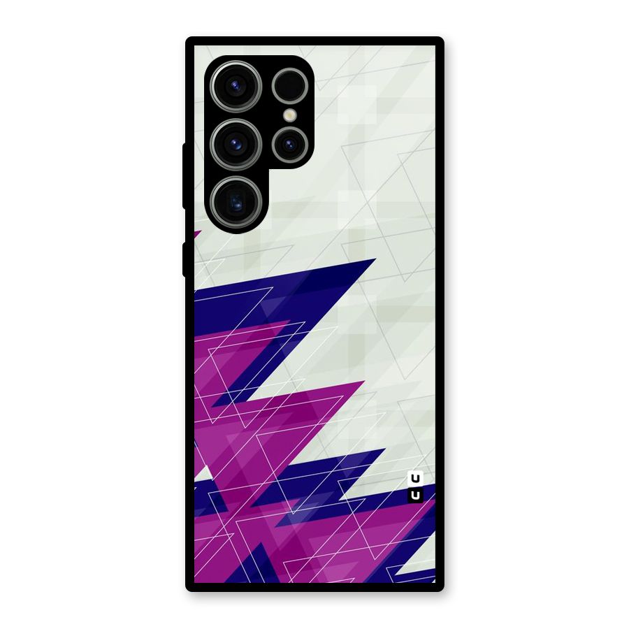 Sharp Abstract Design Glass Back Case for Galaxy S23 Ultra