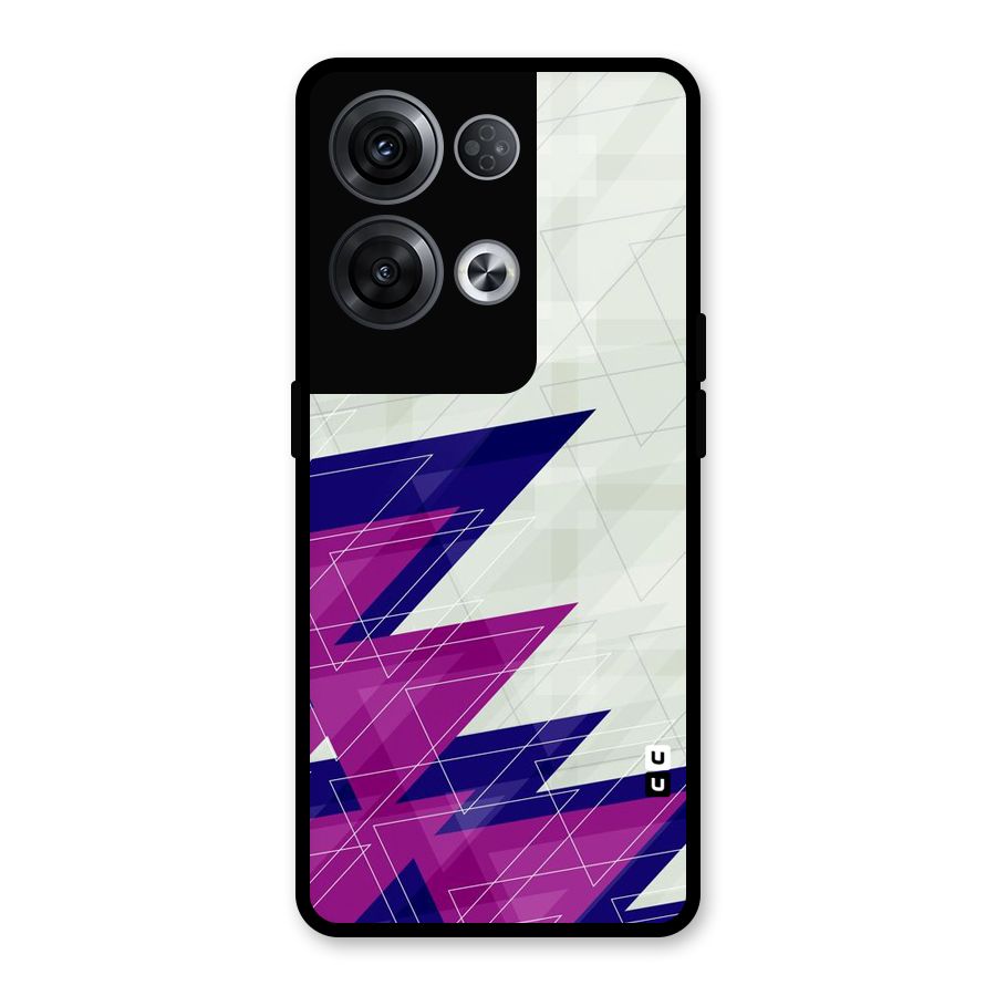 Sharp Abstract Design Glass Back Case for Oppo Reno8 Pro 5G