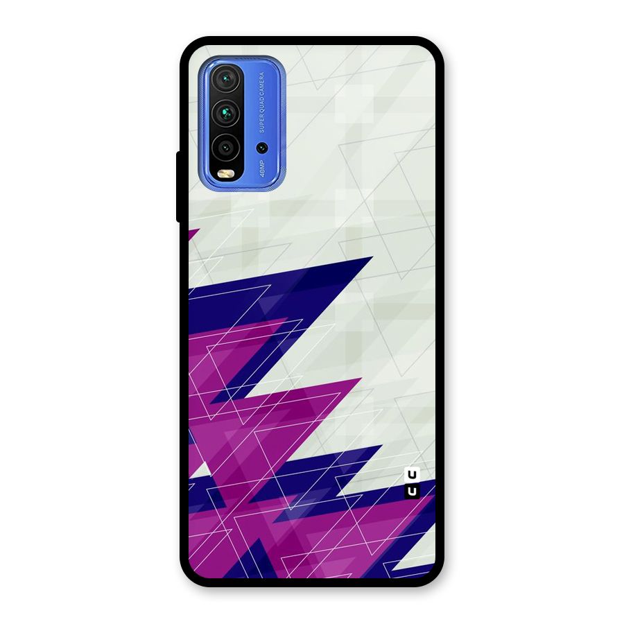 Sharp Abstract Design Glass Back Case for Redmi 9 Power
