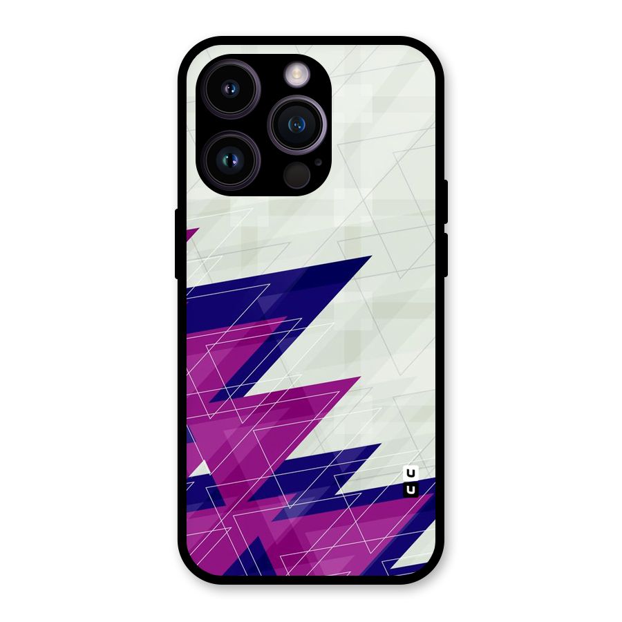 Sharp Abstract Design Glass Back Case for iPhone 14 Pro