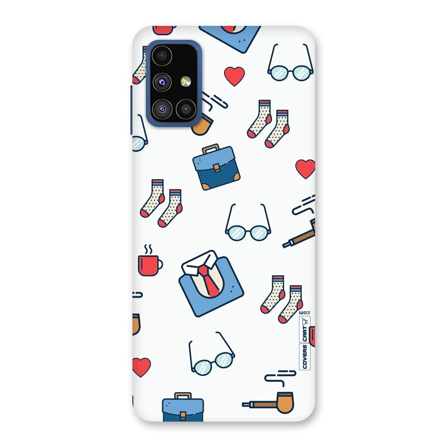 Shirt Spectacles Pattern Back Case for Galaxy M51