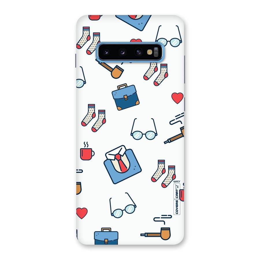 Shirt Spectacles Pattern Back Case for Galaxy S10 Plus