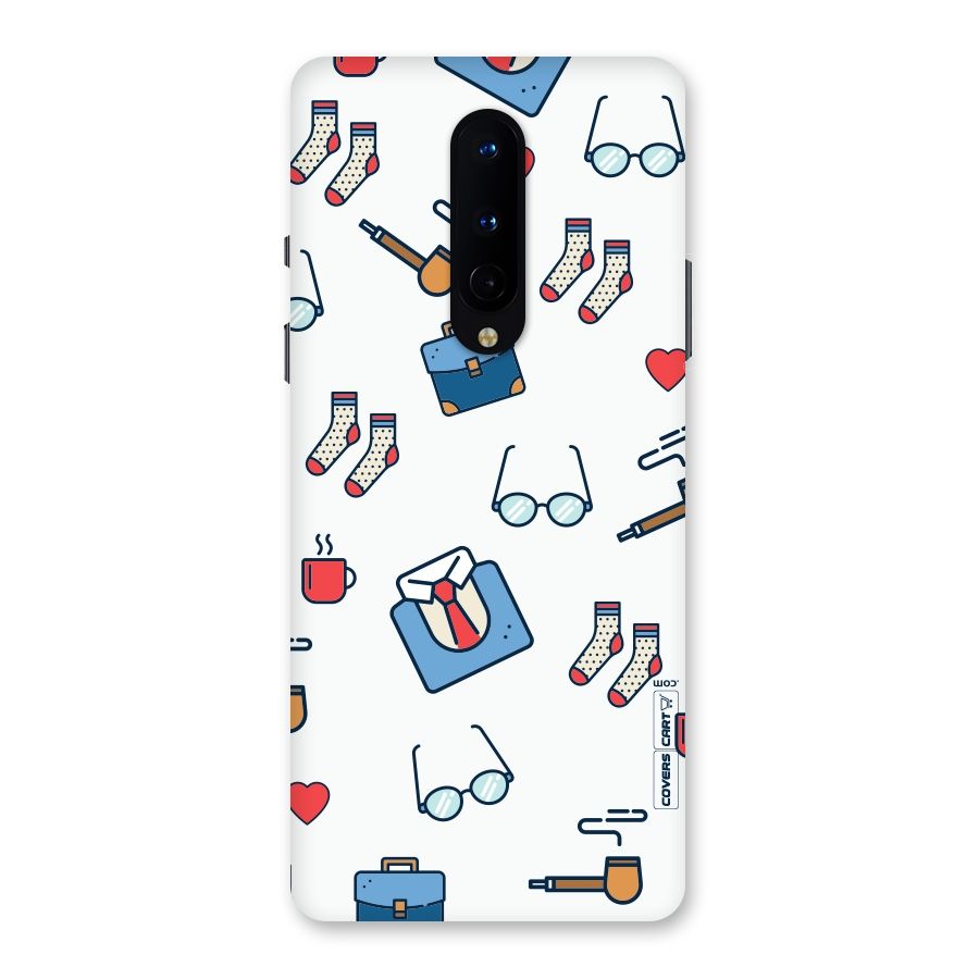 Shirt Spectacles Pattern Back Case for OnePlus 8