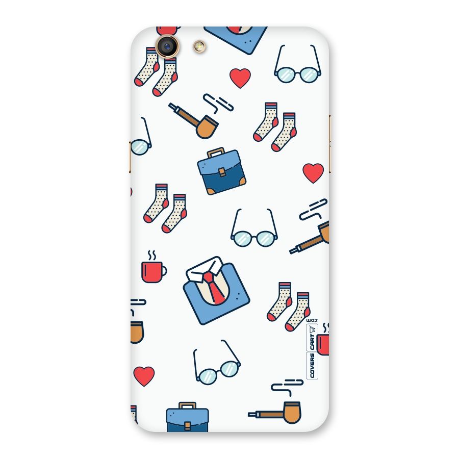 Shirt Spectacles Pattern Back Case for Oppo F3