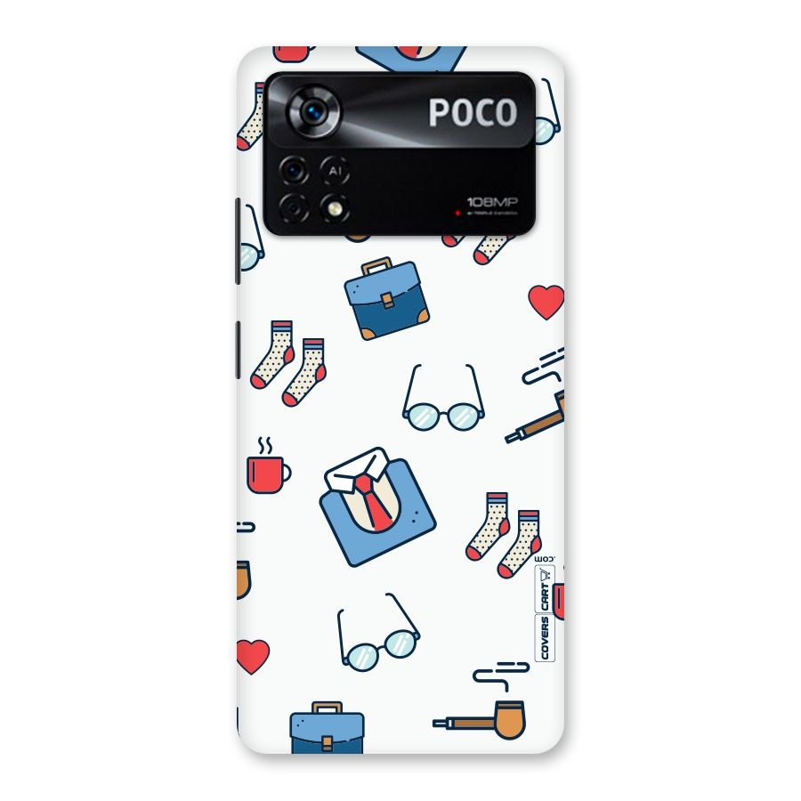 Shirt Spectacles Pattern Back Case for Poco X4 Pro 5G
