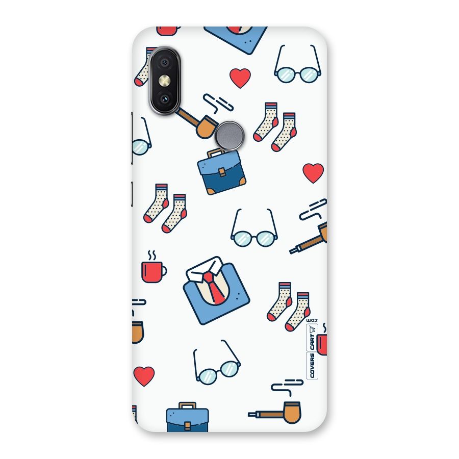 Shirt Spectacles Pattern Back Case for Redmi Y2