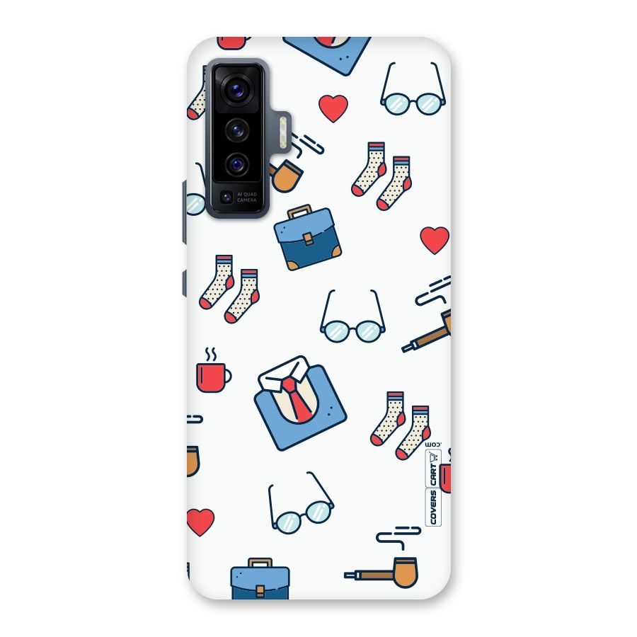 Shirt Spectacles Pattern Back Case for Vivo X50