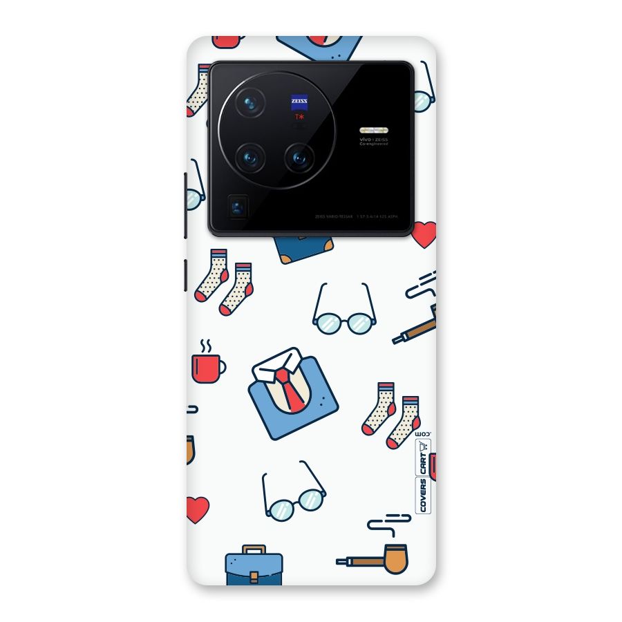 Shirt Spectacles Pattern Back Case for Vivo X80 Pro