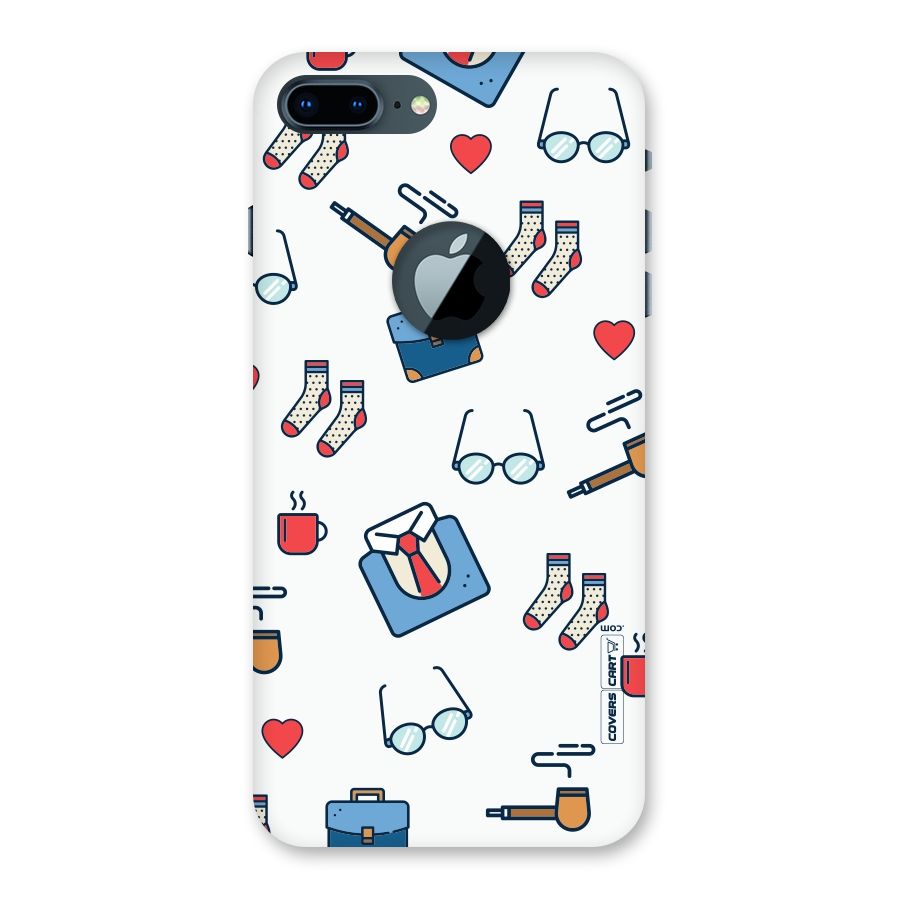 Shirt Spectacles Pattern Back Case for iPhone 7 Plus Logo Cut
