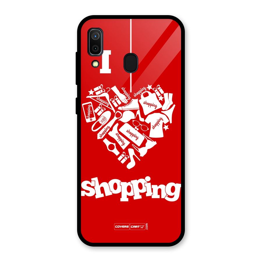 Shopaholic Shopping Love Glass Back Case for Galaxy A30