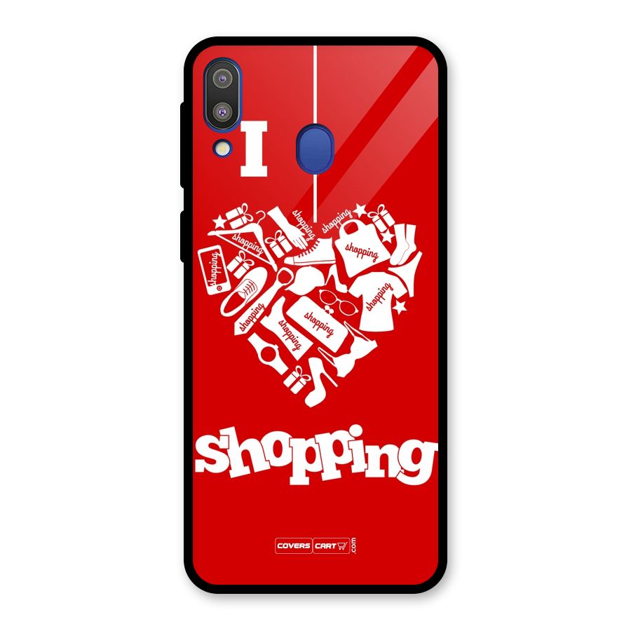 Shopaholic Shopping Love Glass Back Case for Galaxy M20
