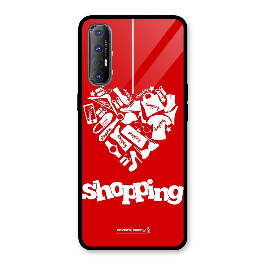 Shopaholic Shopping Love Glass Back Case for Oppo Reno3 Pro