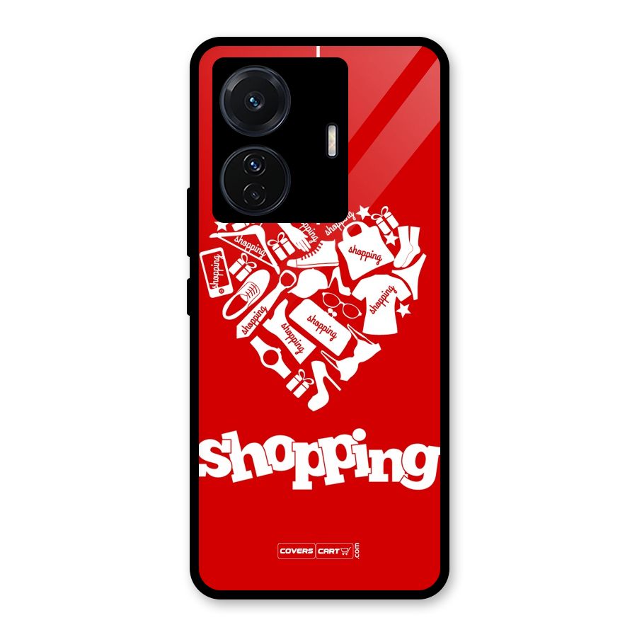 Shopaholic Shopping Love Glass Back Case for Vivo T1 Pro