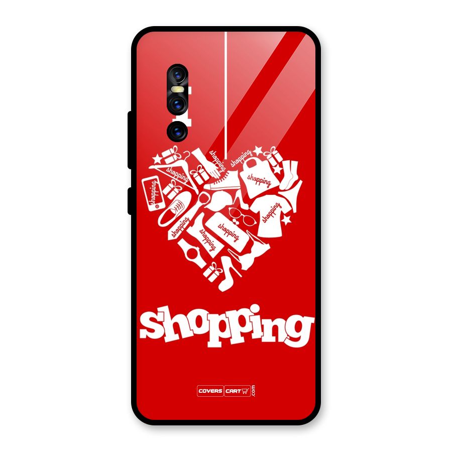 Shopaholic Shopping Love Glass Back Case for Vivo V15 Pro