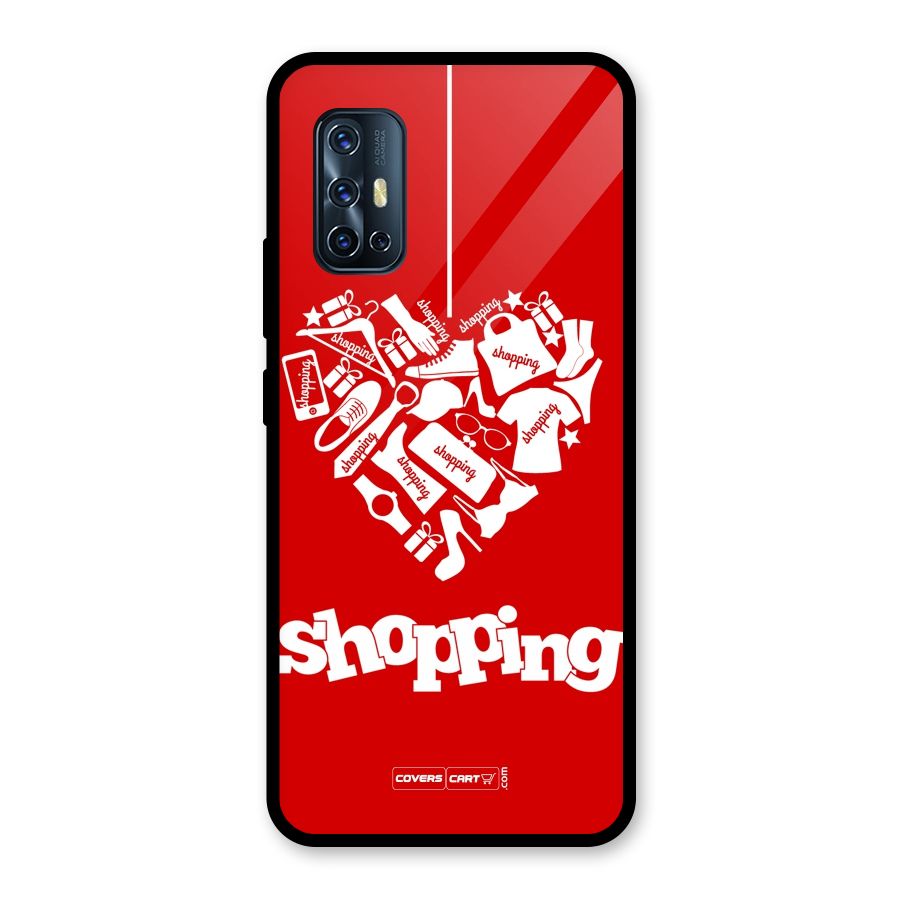 Shopaholic Shopping Love Glass Back Case for Vivo V17
