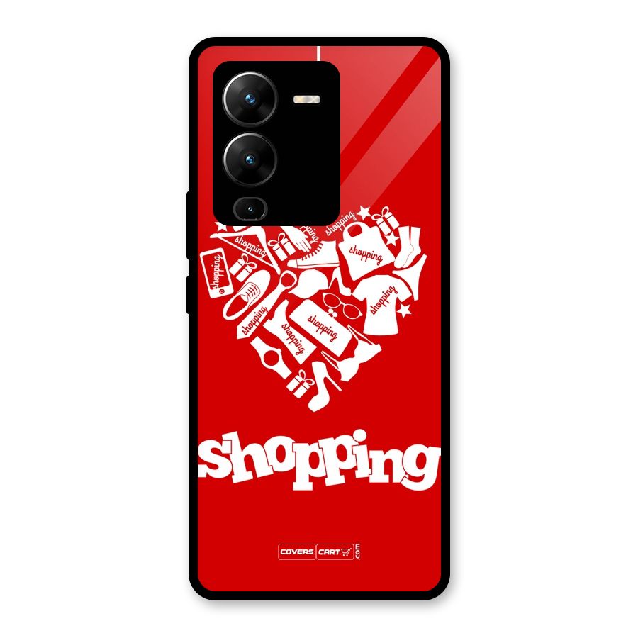 Shopaholic Shopping Love Glass Back Case for Vivo V25 Pro