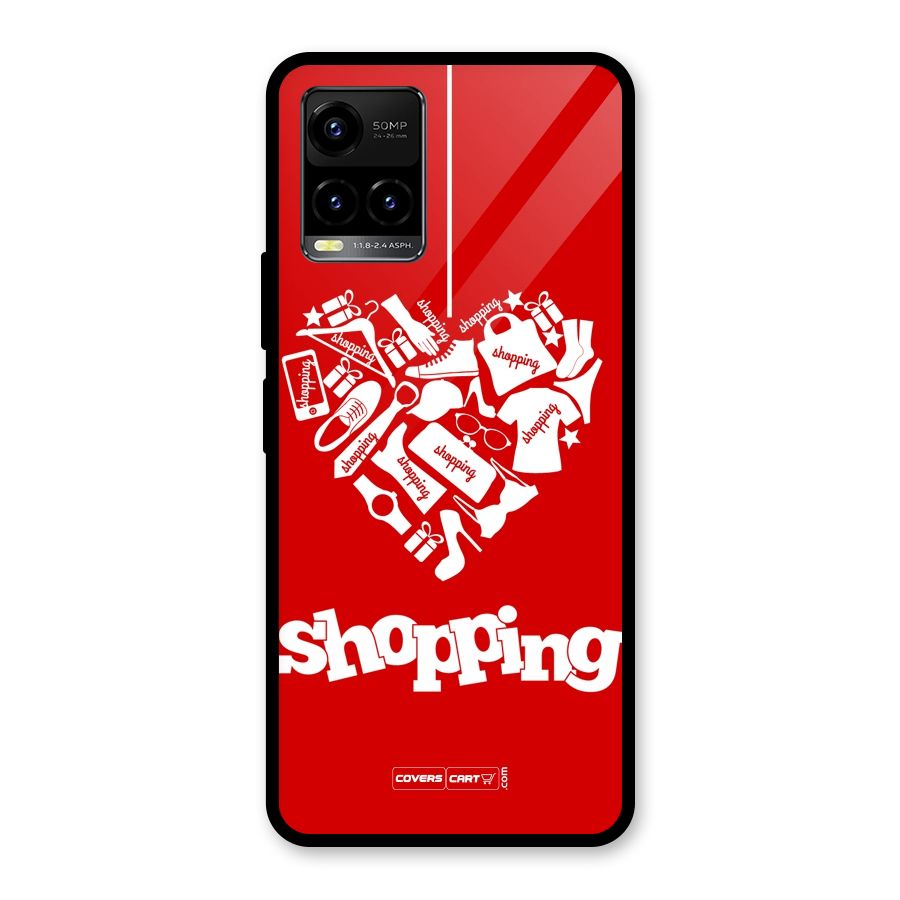 Shopaholic Shopping Love Glass Back Case for Vivo Y21A