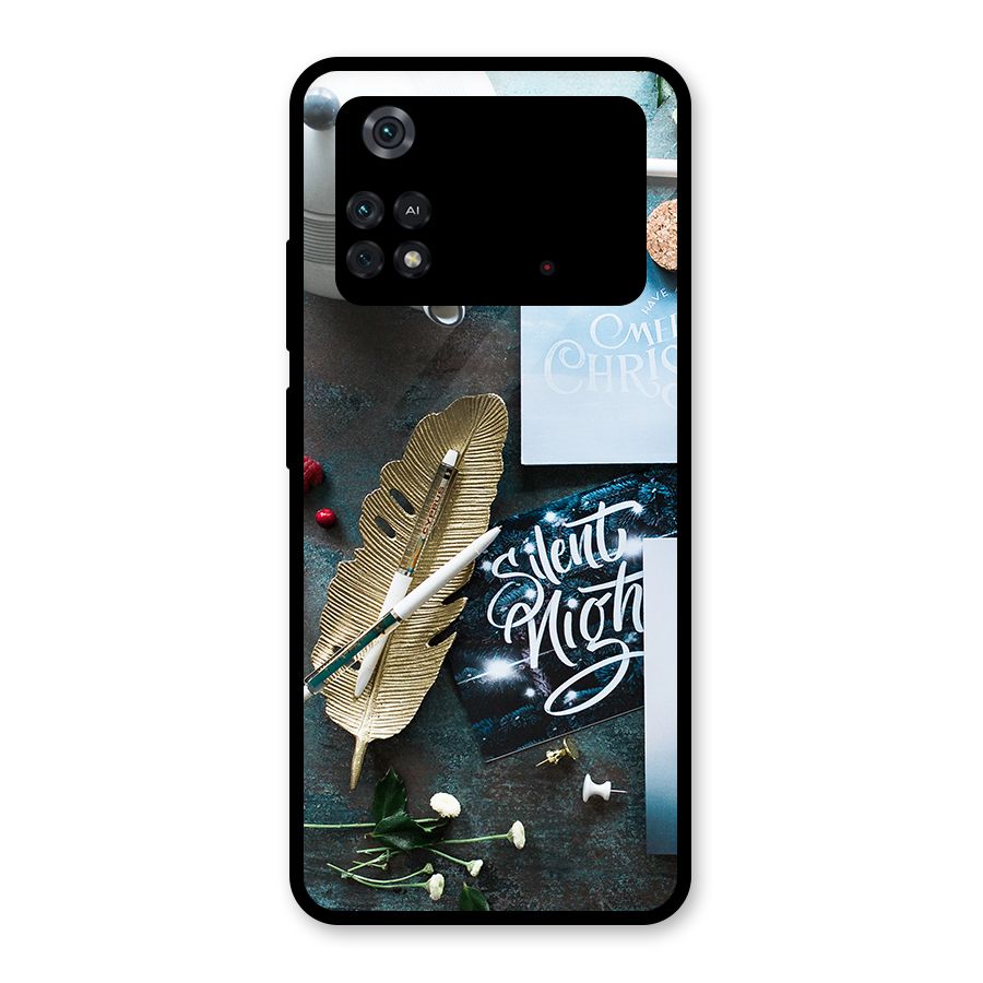Silent Night Celebrations Glass Back Case for Poco M4 Pro 4G