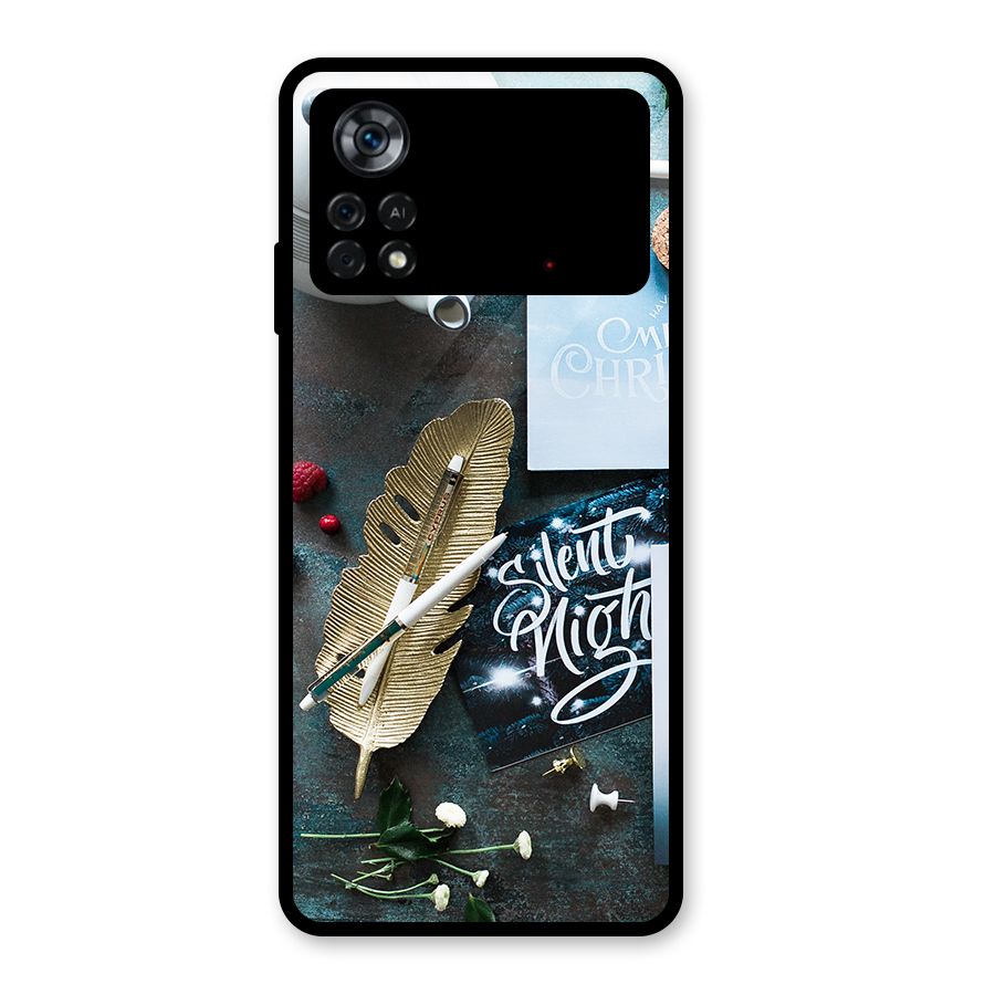 Silent Night Celebrations Glass Back Case for Poco X4 Pro 5G