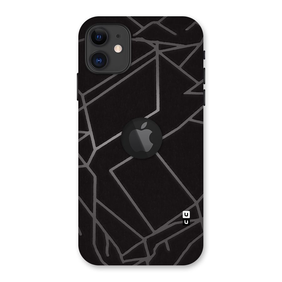 Silver Angle Design Back Case for iPhone 11 Logo Cut
