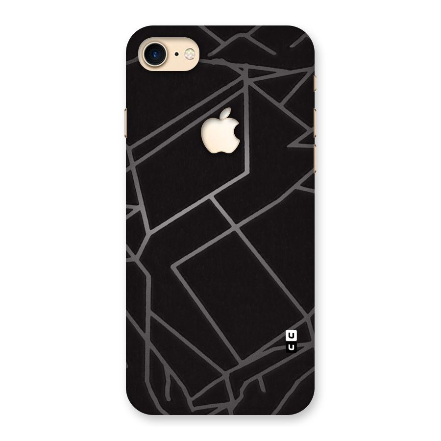 Silver Angle Design Back Case for iPhone 7 Apple Cut