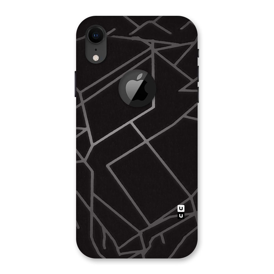 Silver Angle Design Back Case for iPhone XR Logo Cut