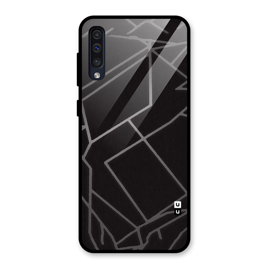 Silver Angle Design Glass Back Case for Galaxy A50
