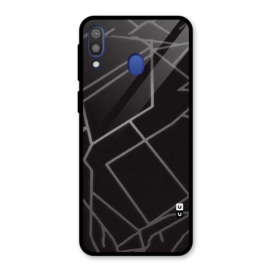 Silver Angle Design Glass Back Case for Galaxy M20