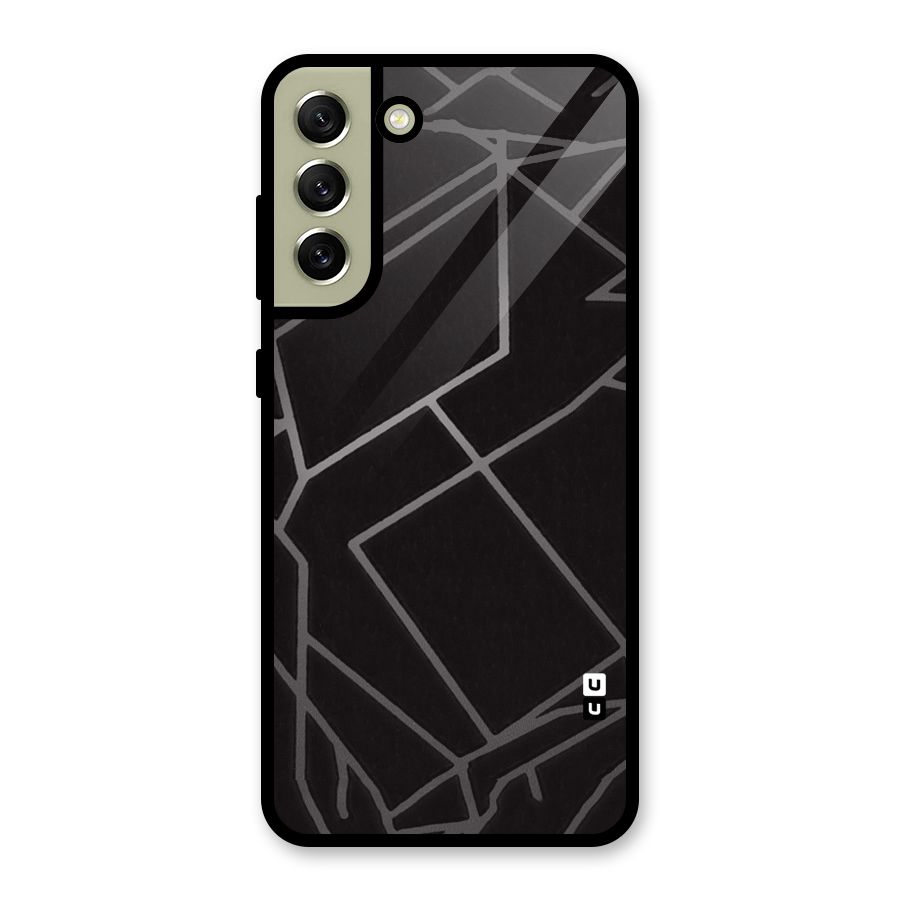 Silver Angle Design Glass Back Case for Galaxy S21 FE 5G