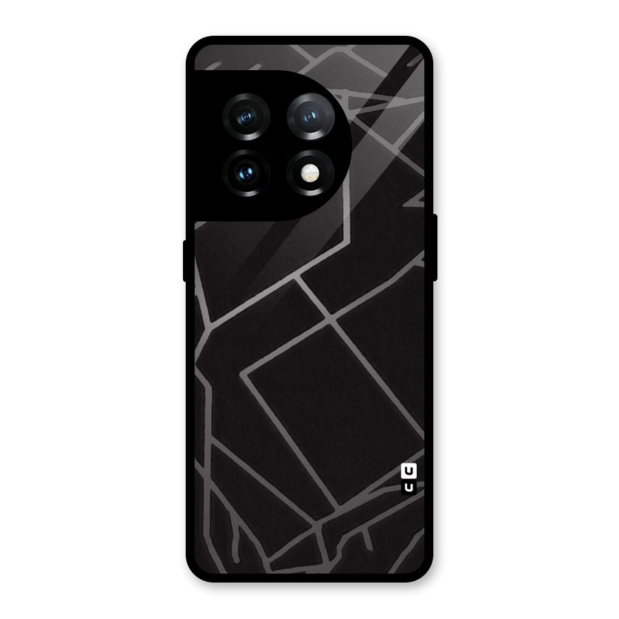 Silver Angle Design Glass Back Case for OnePlus 11