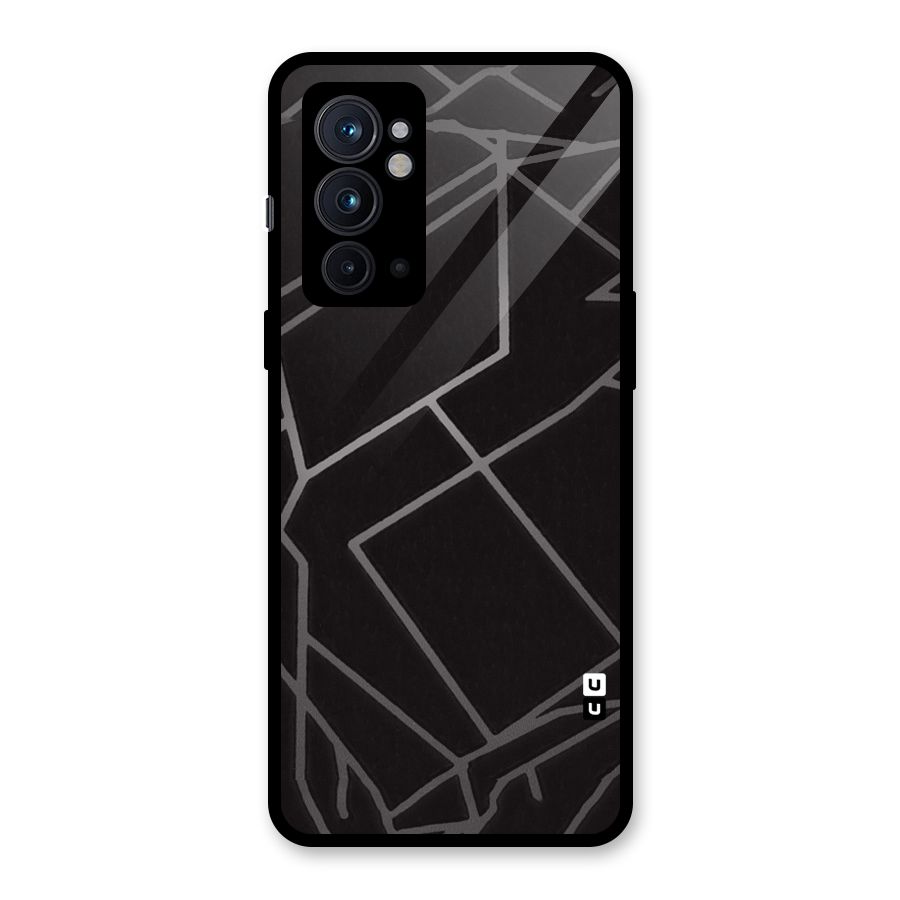 Silver Angle Design Glass Back Case for OnePlus 9RT 5G