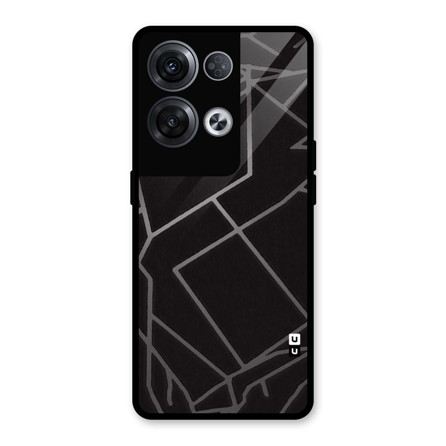 Silver Angle Design Glass Back Case for Oppo Reno8 Pro 5G
