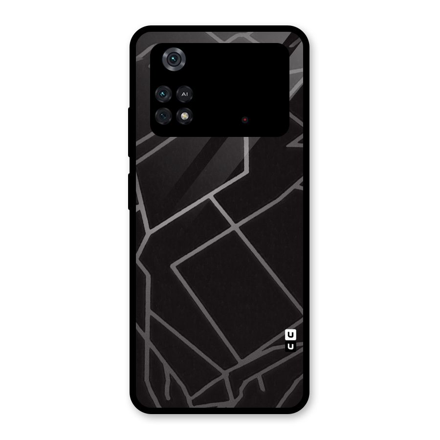 Silver Angle Design Glass Back Case for Poco M4 Pro 4G