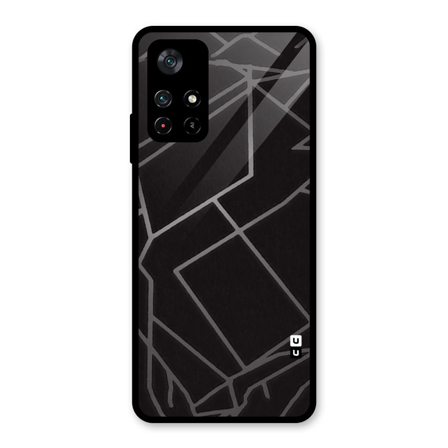 Silver Angle Design Glass Back Case for Poco M4 Pro 5G