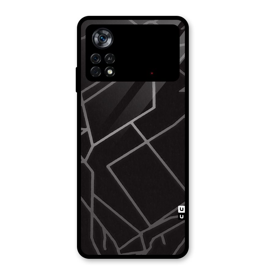 Silver Angle Design Glass Back Case for Poco X4 Pro 5G