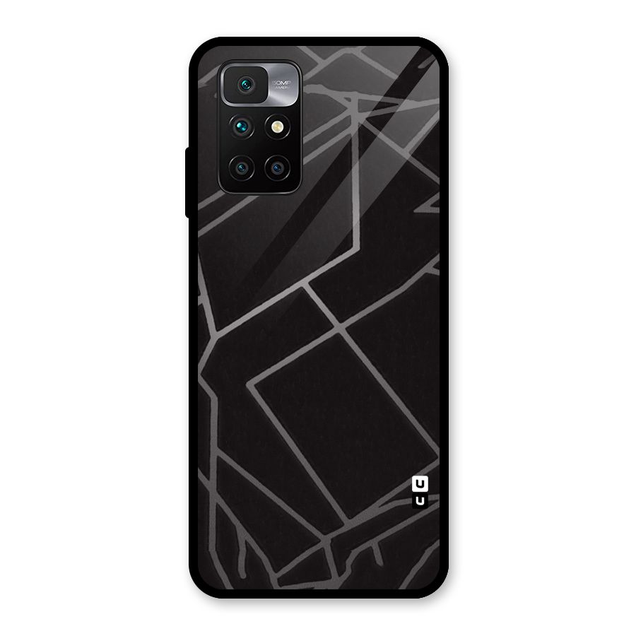 Silver Angle Design Glass Back Case for Redmi 10 Prime
