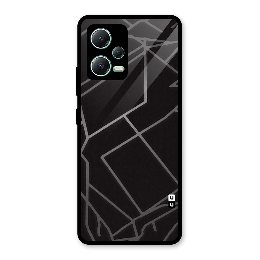 Silver Angle Design Glass Back Case for Redmi Note 12 5G