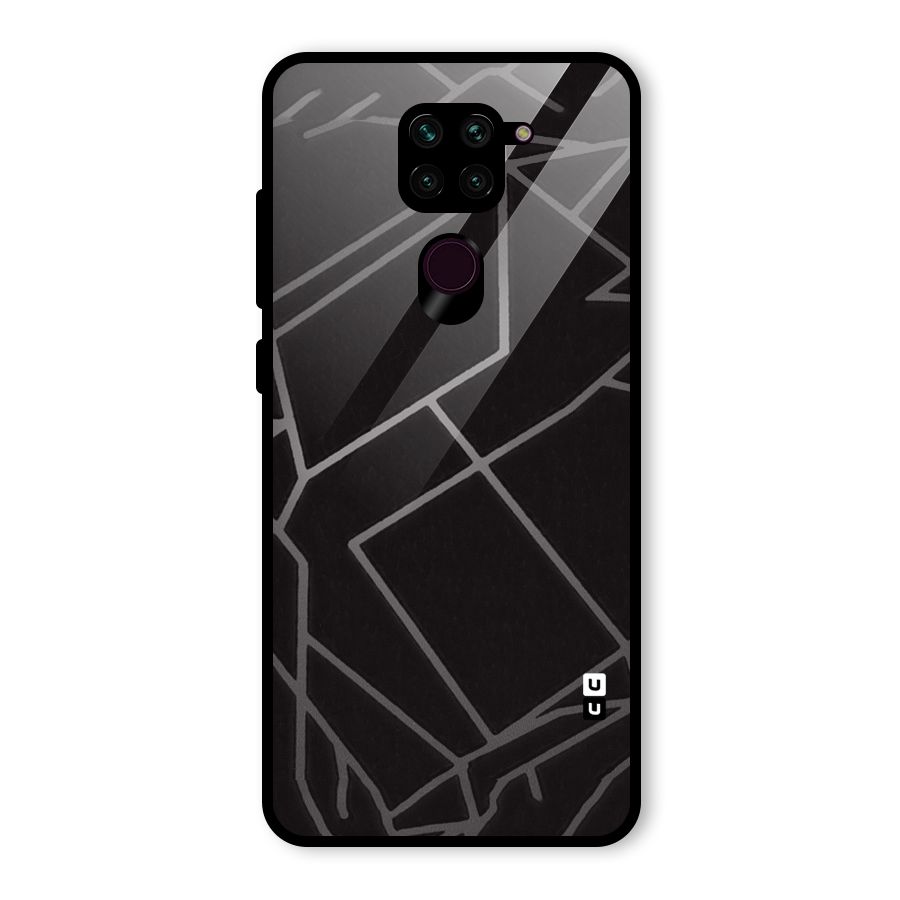 Silver Angle Design Glass Back Case for Redmi Note 9