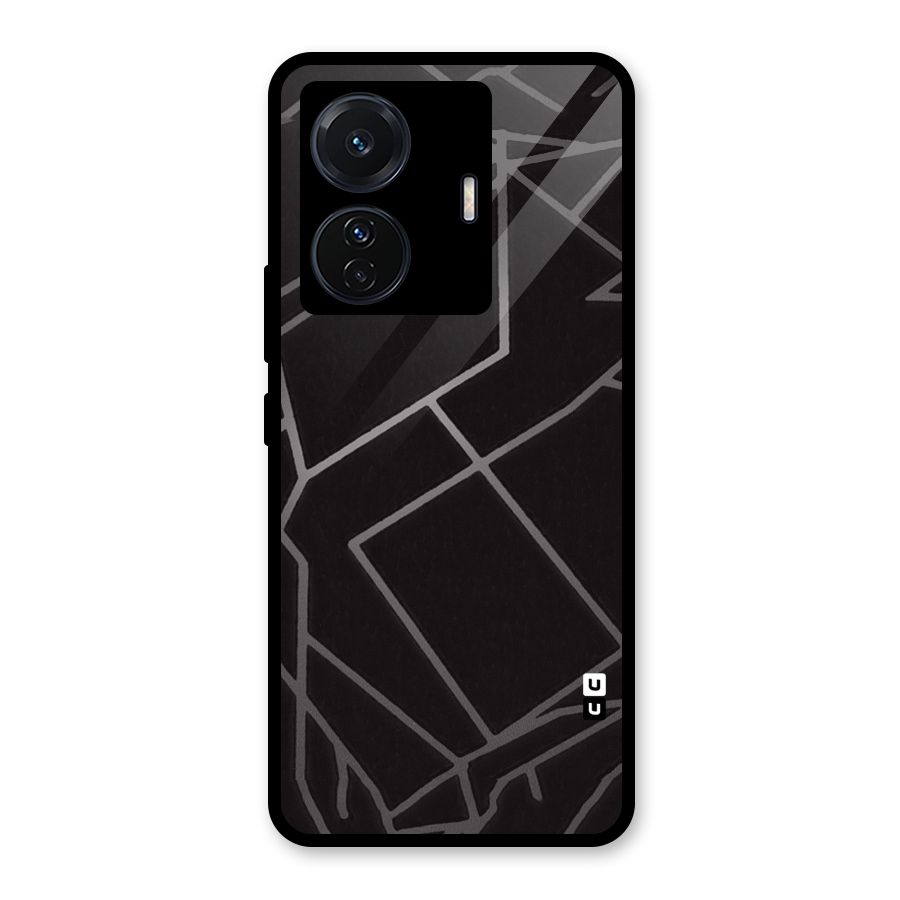 Silver Angle Design Glass Back Case for Vivo T1 Pro